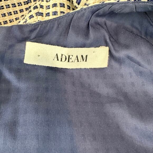 ADEAM Tweed Dress Sleeveless Plaid Fringe Trim Asymmetric Mini Dress - Picture 10 of 13